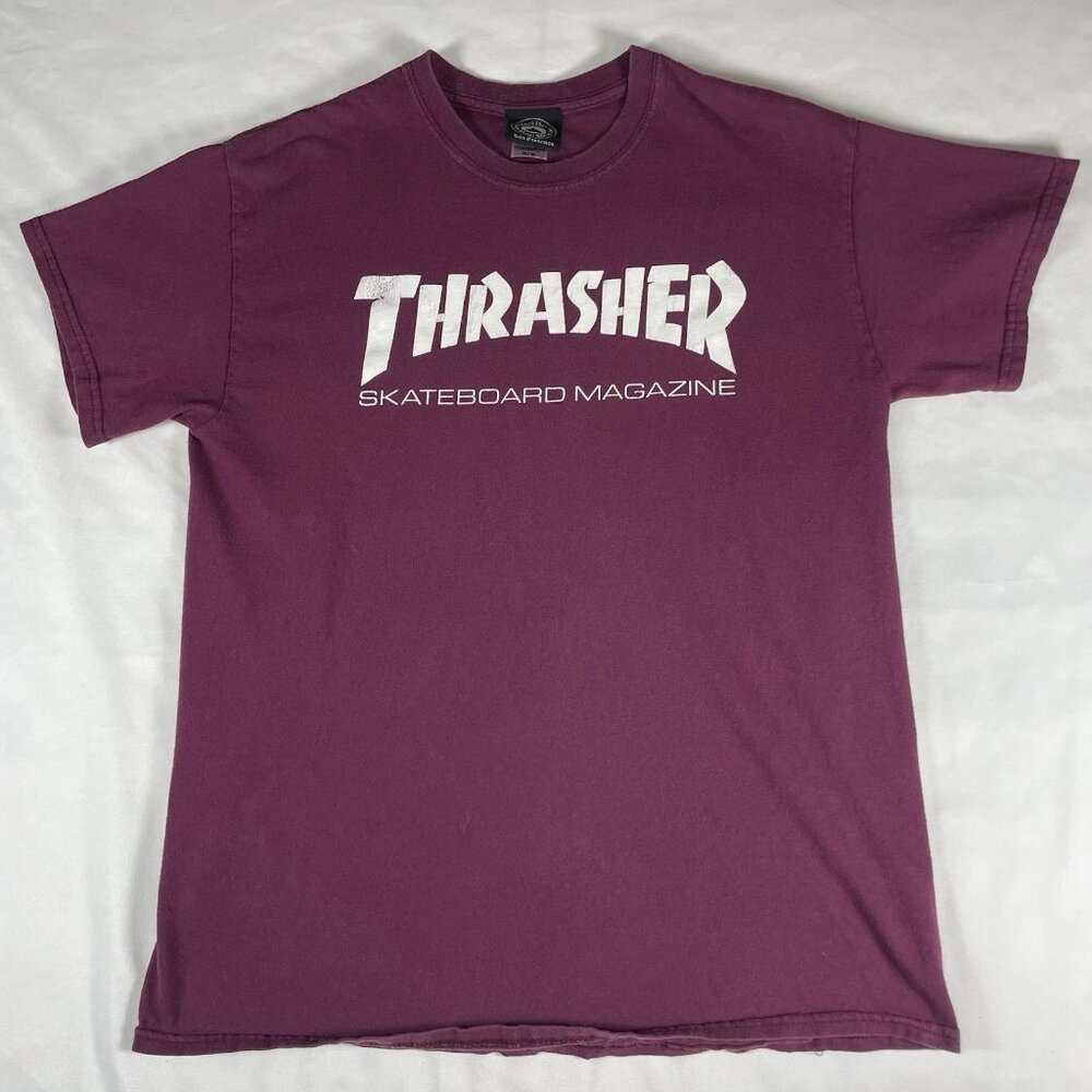 Thrasher Magazine T Shirt Adult Medium Maroon Skateboard T Shirt